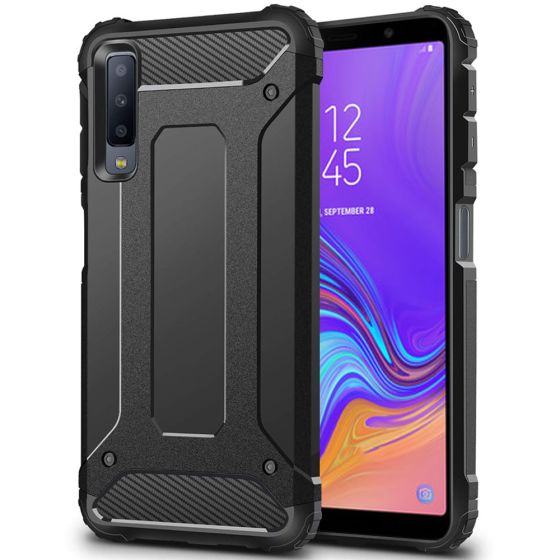 Robuste Outdoor Hülle für Samsung Galaxy A7 2018 - Schwarz | handyhuellen-24.de