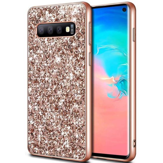 Glitzer Handyhülle für Samsung Galaxy S10 Roségold