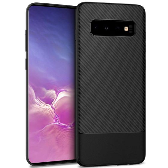 Fitsu Carbon Hülle für Samsung Galaxy S10 in Schwarz