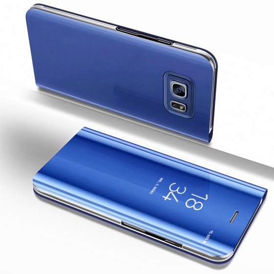 Samsung Galaxy S7 Edge Hülle Clear View Flip Case - Blau