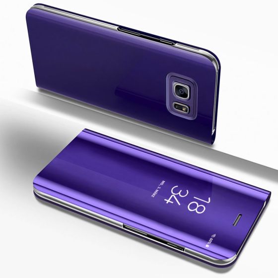 Samsung Galaxy S7 Edge Hülle Clear View Flip Case - Violett