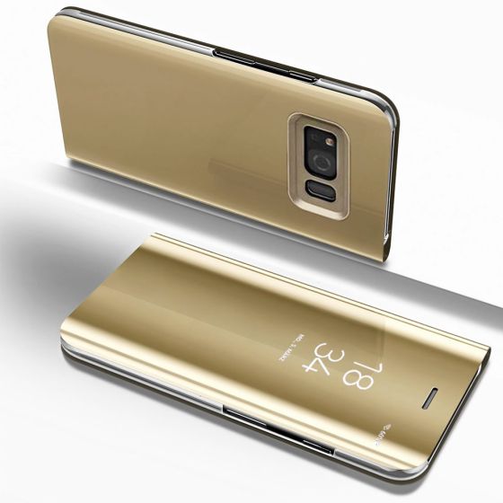 Clear View Hülle für Samsung Galaxy S8 in Gold| handyhuellen-24.de