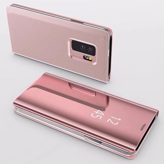 Spiegel Hülle für Samsung Galaxy S9 Plus Flipcase in Rosa | Ohne Versandkosten | handyhuellen-24.de