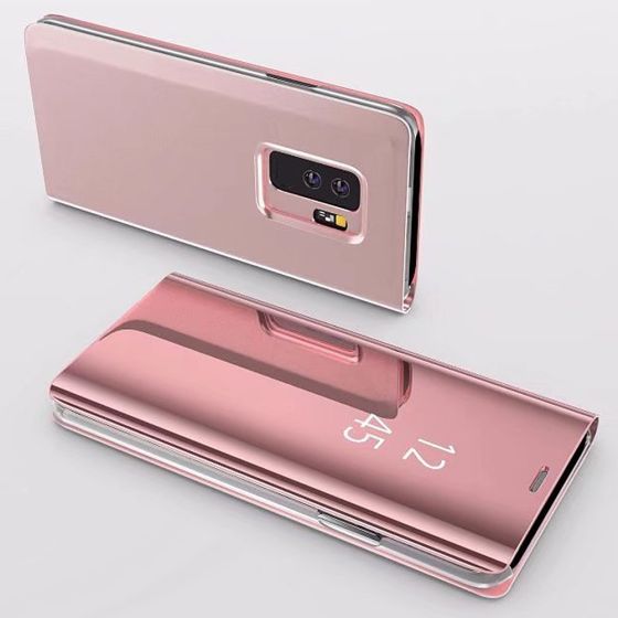 Spiegel Hülle für Samsung Galaxy S9 Plus Flipcase in Rosa | Ohne Versandkosten | handyhuellen-24.de