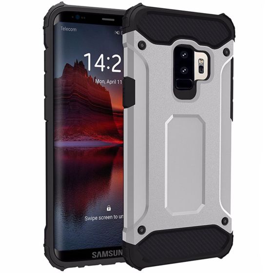 Outdoor Hülle für Samsung Galaxy S9 Plus Silber | handyhuellen-24.de