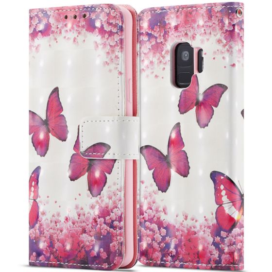 Flipcase mit 3D Effekt für Samsung Galaxy S9 - Schmetterling| Versandkostenfrei