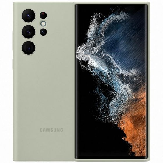 Samsung Original Galaxy S22 Ultra Silikon Case Grün
