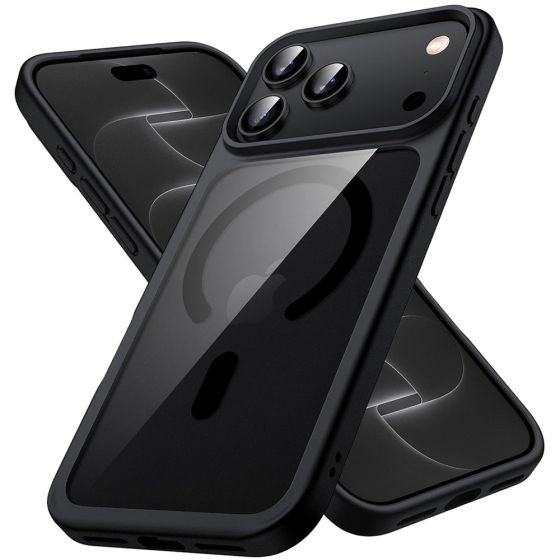 MagSafe Hülle für iPhone 18 Pro Max mit Rahmen Schwarz und Rückseite Transparent