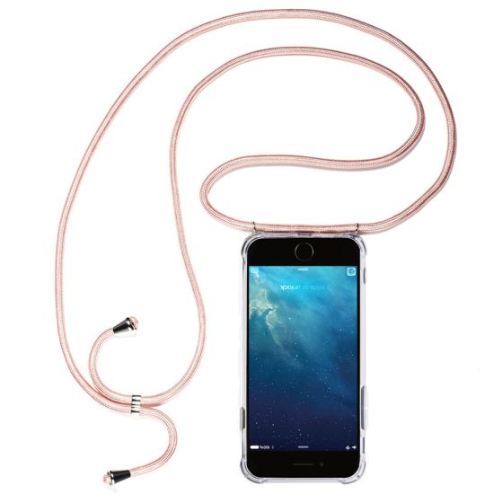 Hülle mit rosa Band / Handykette zum umhängen für iPhone 8 | Ohne Versandkosten