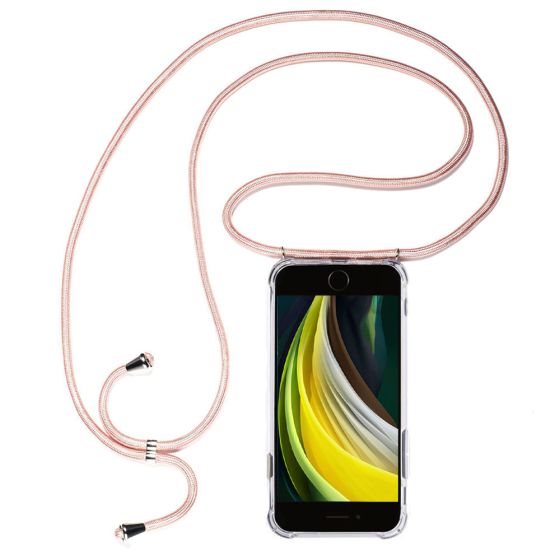 Hülle mit rosa Band / Handykette zum umhängen für iPhone SE 2020