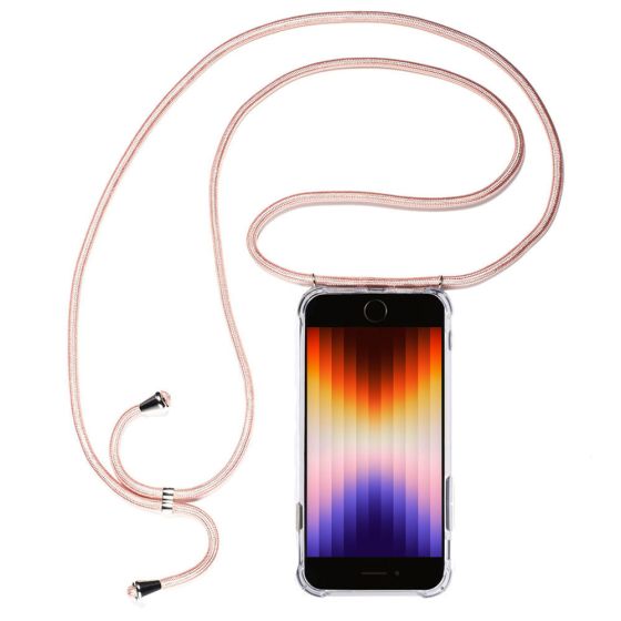 Hülle mit rosa Handyband für Apple iPhone SE (2022)