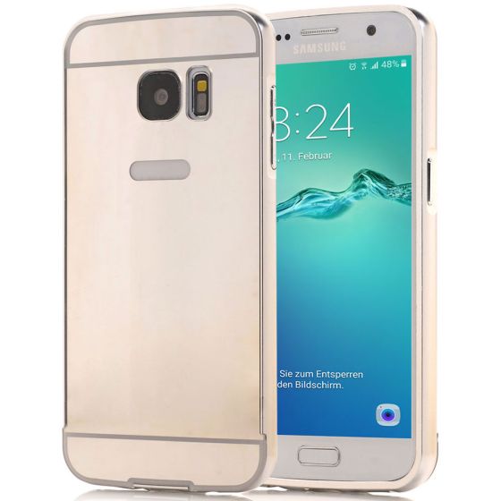 Spiegel Case für Samsung Galaxy S7 Metall Hülle Silber