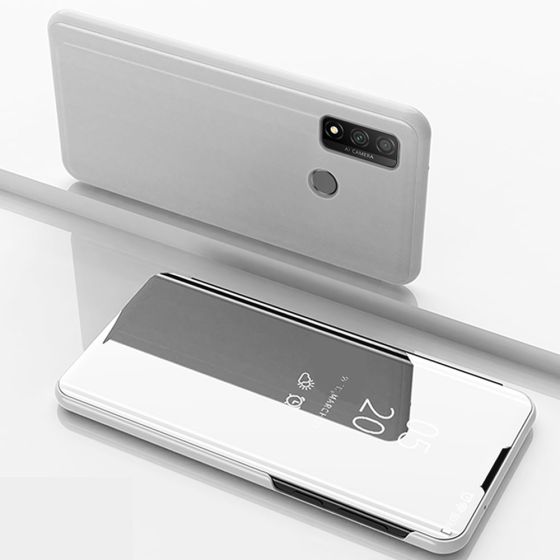 Spiegel Hülle für Huawei P Smart 2020 Flipcase in Silber