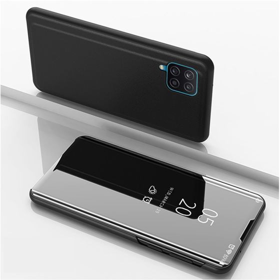 Spiegel Handyhülle für Samsung Galaxy A12 Flipcase Schwarz