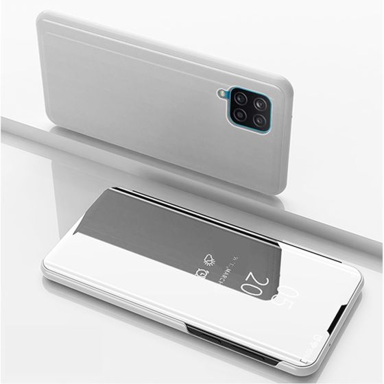 Spiegel Handyhülle für Samsung Galaxy A12 Flipcase Silber