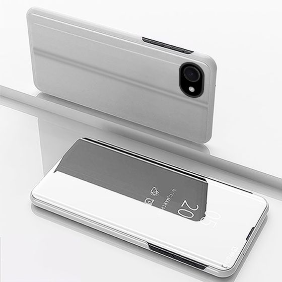 Spiegel Hülle für Apple iPhone 16e Handytasche Silber