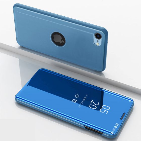 Spiegel Handyhülle für iPhone SE (2022) Flipcase Blau