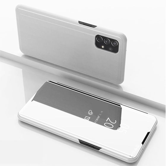 Handyhülle für Samsung Galaxy A23 5G Spiegel Flipcase Silber