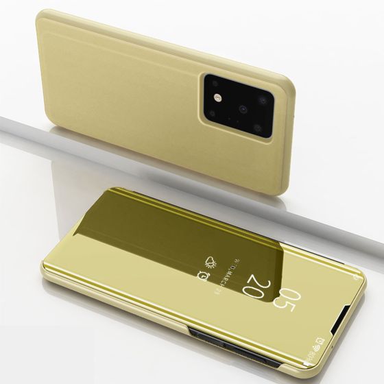 Spiegel Hülle für Samsung Galaxy S20 Ultra Flipcase in Gold