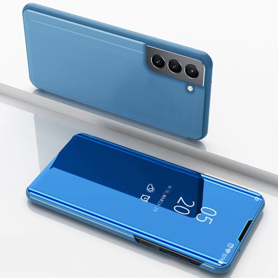 Spiegel Hülle für Samsung Galaxy S21 FE Handytasche Blau