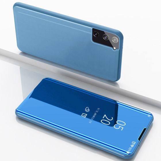 Spiegel Hülle für Samsung Galaxy S21 Plus Handytasche Blau