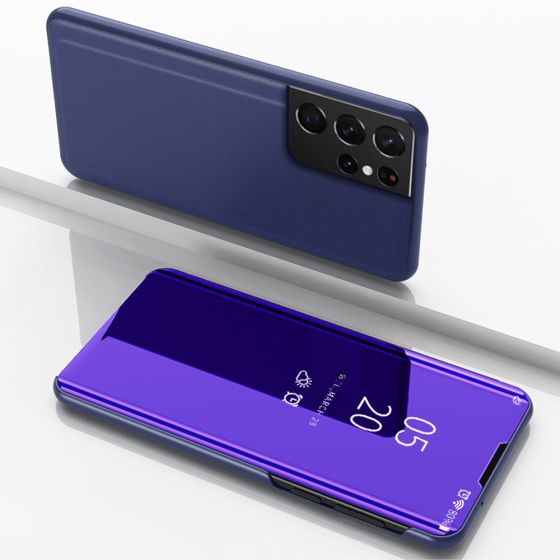 Spiegel Hülle für Samsung Galaxy S21 Ultra Handytasche Violett