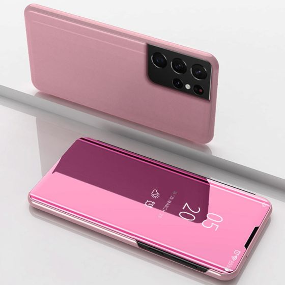 Spiegel Hülle für Samsung Galaxy S21 Ultra Handytasche Rosa