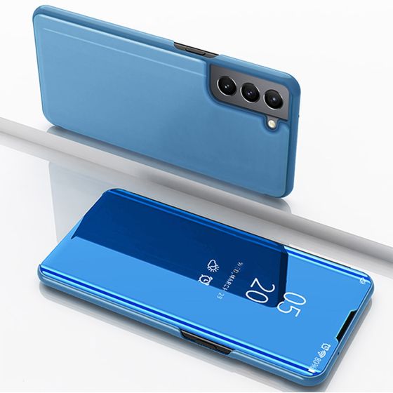 Spiegel Hülle für Samsung Galaxy S22 Handytasche Blau