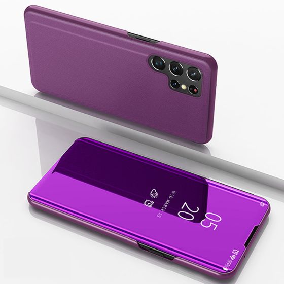 Spiegel Hülle für Samsung Galaxy S24 Ultra Handytasche Pink