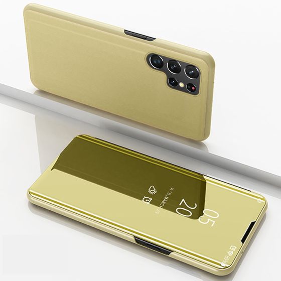 Handyhülle für Samsung Galaxy S26 Ultra Spiegel Flipcase Gold