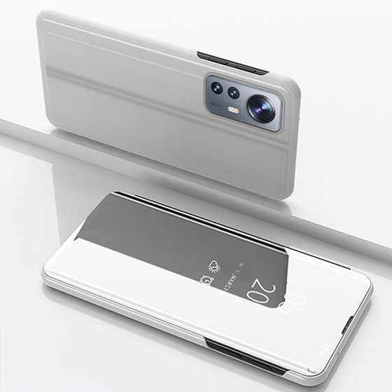 Spiegel Handyhülle für Xiaomi 12 Pro Hülle Flipcase Silber