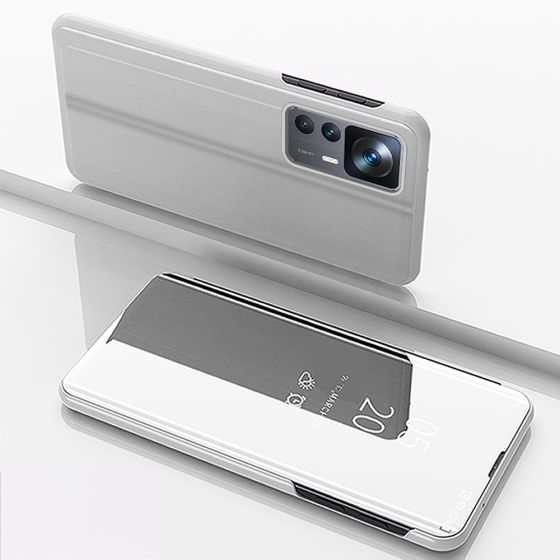 Spiegel Handyhülle für Xiaomi 12T Hülle Flipcase Silber