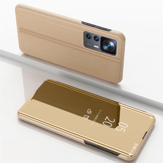 Spiegel Handyhülle für Xiaomi 12T Pro Hülle Flipcase Gold