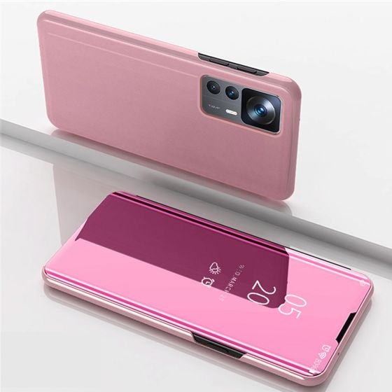 Spiegel Handyhülle für Xiaomi 12T Pro Hülle Flipcase Rosa