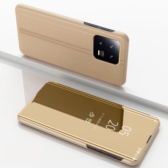 Spiegel Handyhülle für Xiaomi 13 Pro Hülle Handytasche Flipcase Gold