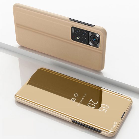 Spiegel Handyhülle für Xiaomi Redmi Note 11 Hülle Handytasche Flipcase Gold