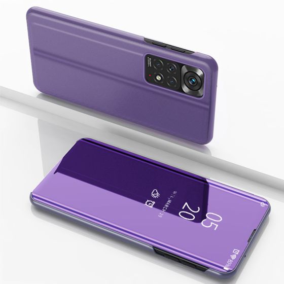 Spiegel Handyhülle für Xiaomi Redmi Note 11 Hülle Handytasche Flipcase Violett