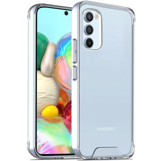 Transparente kristallklare Hülle für Samsung Galaxy A71 Hybrid Case mit weichem Rahmen und robuster Rückseite