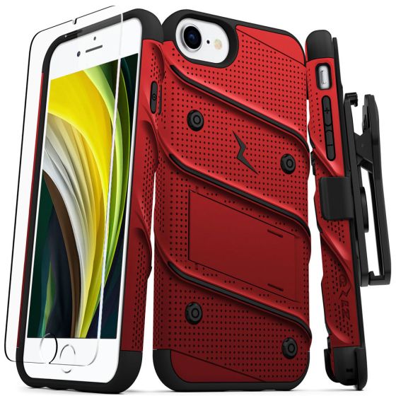 Hülle für iPhone SE 2020 inkl. Panzerglasfolie Rot