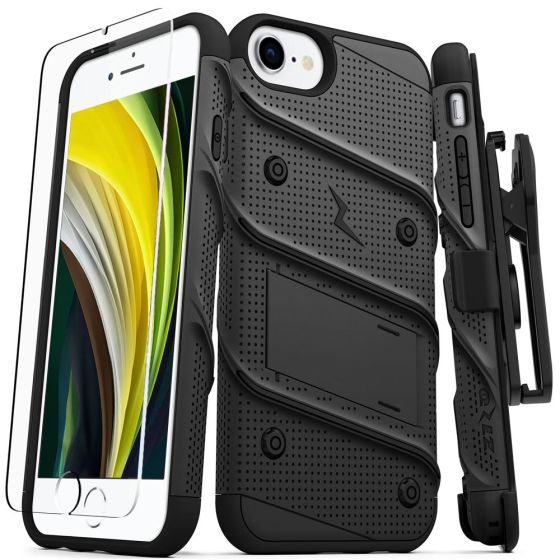 Hülle für iPhone SE 2020 inkl. Panzerglasfolie Schwarz