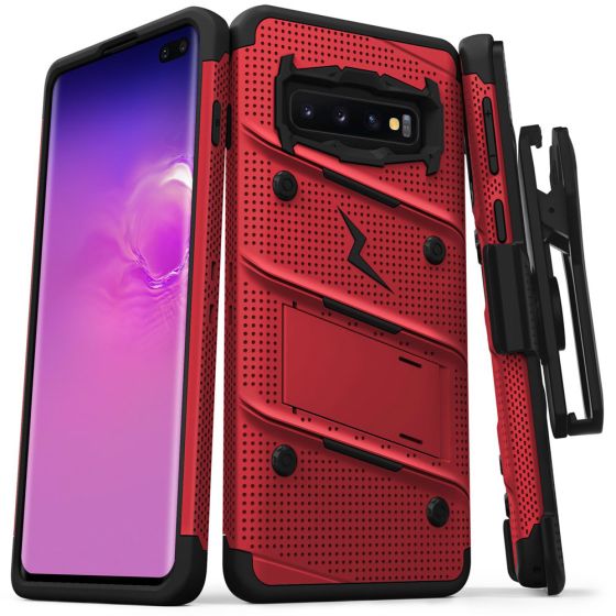 Hülle für Samsung Galaxy S10 Plus inkl. Gürtelclip in Rot